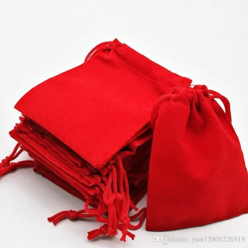 5x7cm Velvet Drawstring Pouch Bag Jewelry Bag Julbröllop Presentväskor Svart Red Pink Blue 10 Färg GB1459288C