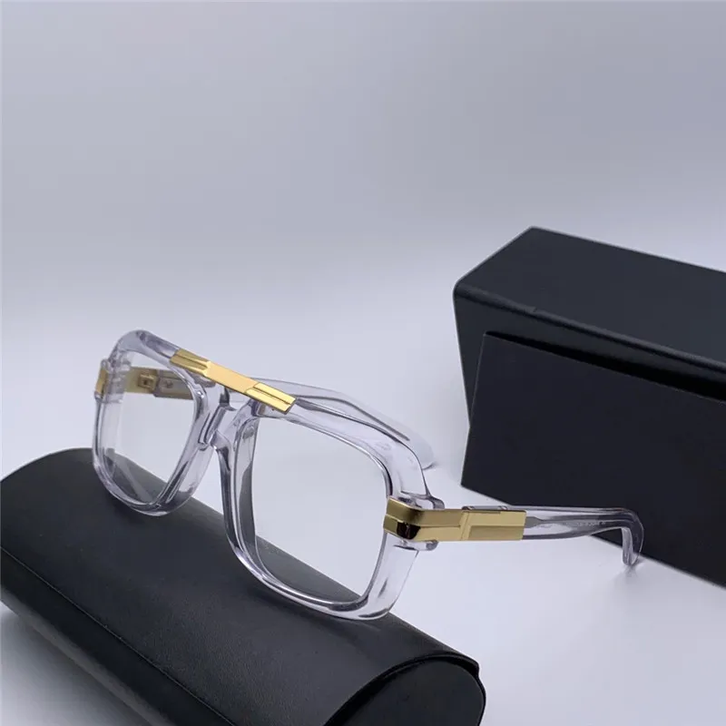 Vintage quadratische Sonnenbrille Legends 663 Crystal Gold Grey Gradient Sonnenbrille Herren Sonnenbrille Brille Neu mit Box320D