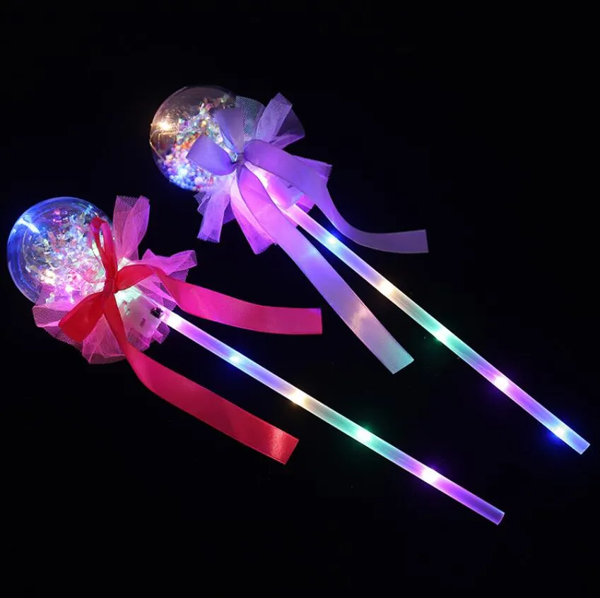 Lichtgevende Stick Light-Up Magic Ball Kinderspeelgoed Wand Glow Ball Toy Stick Led Rubber Voor Verjaardag Prinses Halloween Kid Gift3107
