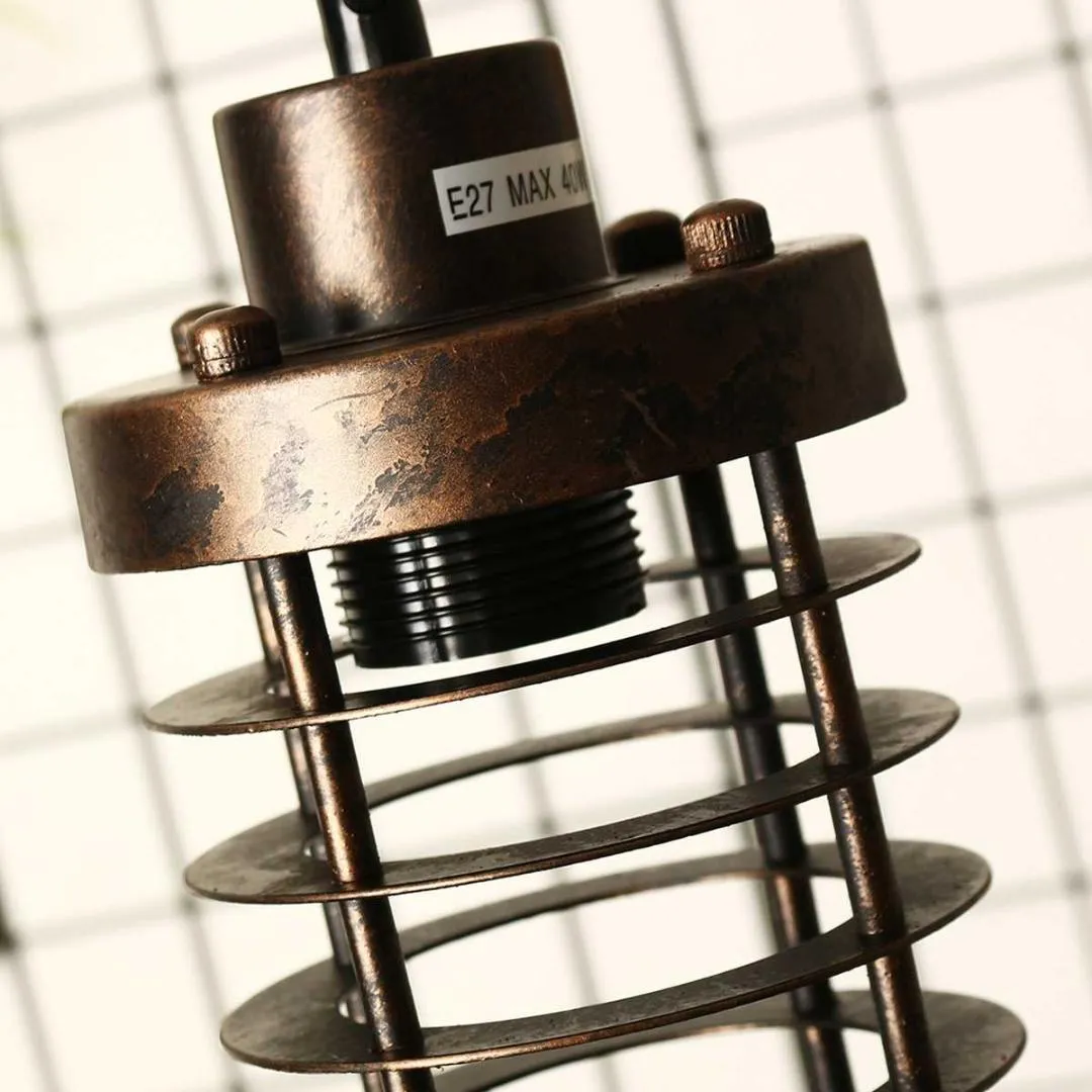 Plafonniers industriels vintage à tête unique en fer avec cage design lampe à suspension cuisine bar salon luminaire suspendu éclairage maison 2223