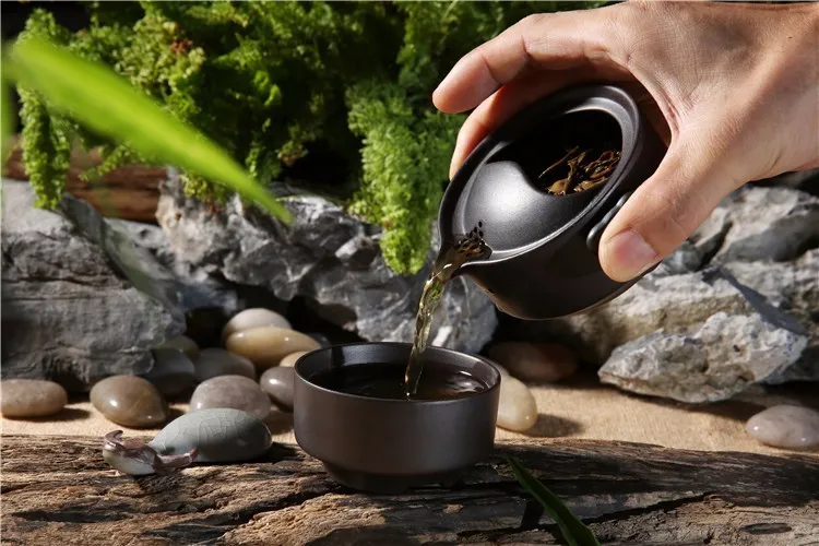 China Zisha teapot 1 teapot 1 cup Kung Fu tea set suits office travel portable tea sets Kung Fu teapot tea cups accessories212r