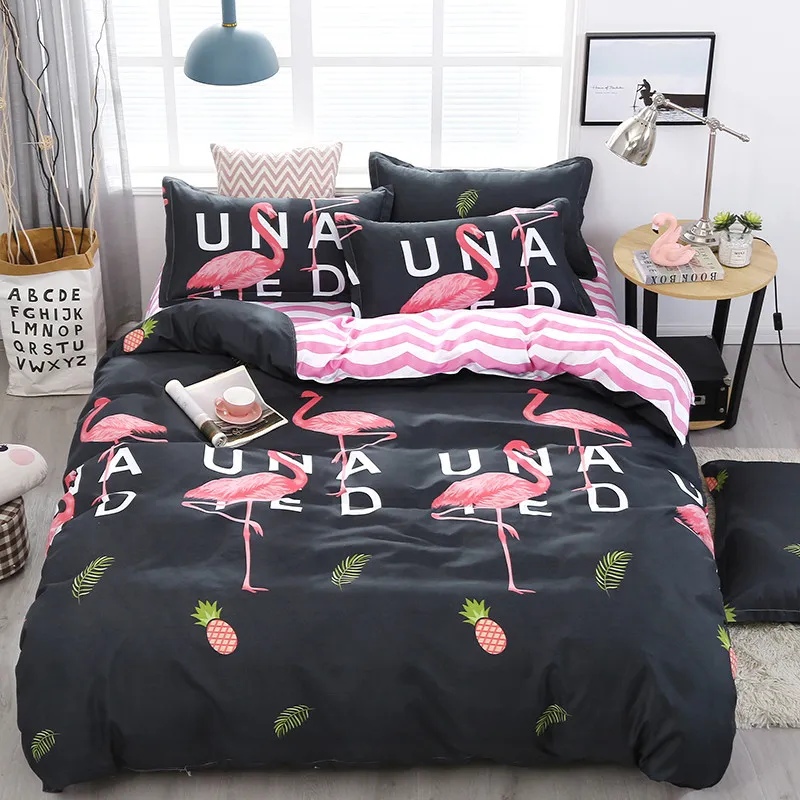 designer bed comforters sets bed linen set cartoon duvet cover bed sheet pillowcase queen summer set pastoral style4705833