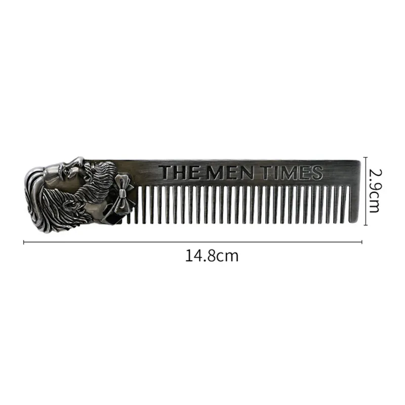 Расческа для бороды, прочный инструмент для ухода за бородой из нержавеющей стали, мужской шаблон, стальные инструменты для обрезки Pocket6776216
