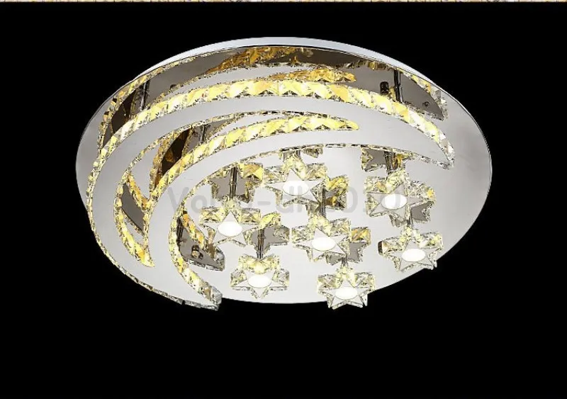 Modern Design Crystal Led Ceiling Lights Moon Stars Light Fixture For Indoor Living Room Bedroom Lustres Ceiling Lamps For Home LL212w
