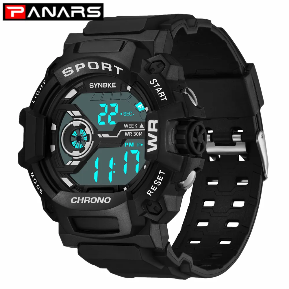 PANARS Mode Männer Digitaluhr Wasserdichte Outdoor Sport männer Sport Armbanduhren LED Elektronische Uhr für Men302R