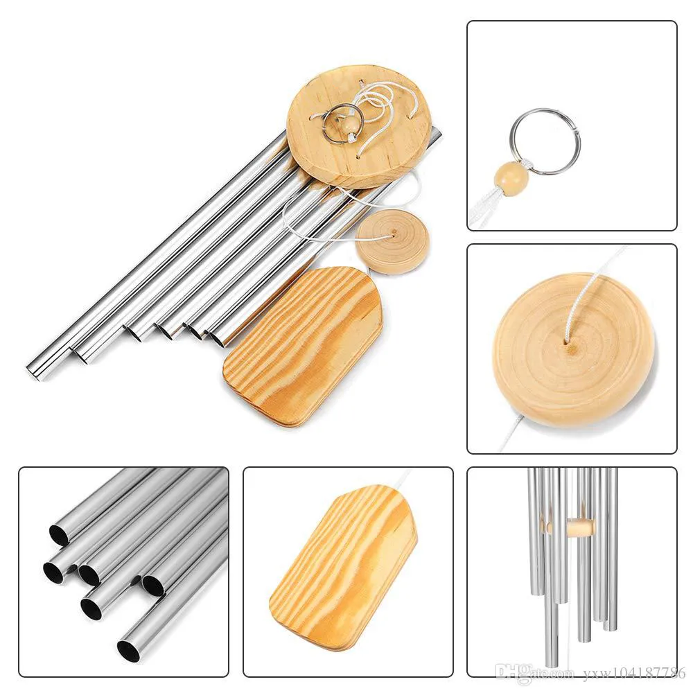 Éolien carillon extérieur incroyable Grace Wind Chime 6 tubes métalliques Citrins de vent Gift extérieur pour maman Family264o