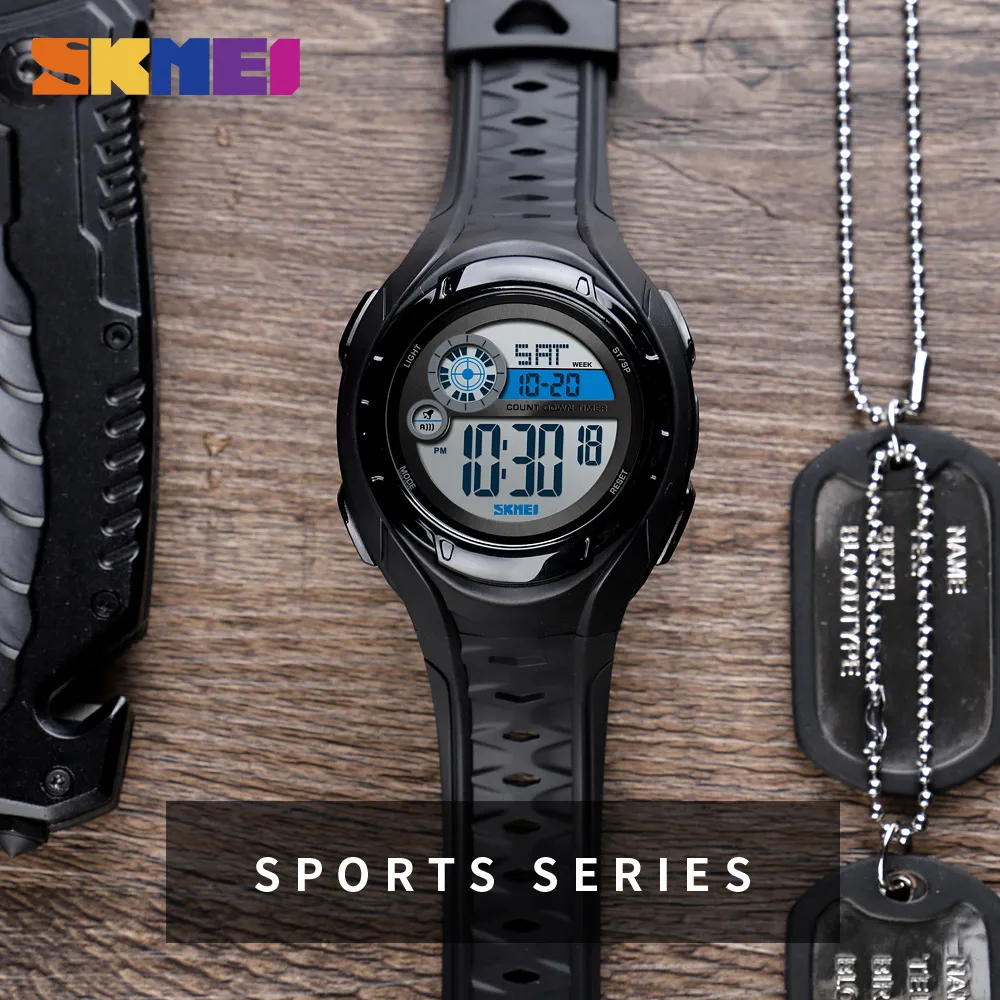 SKMEI nouvelle montre de Sport hommes militaire 5Bar étanche réveil montres semaine affichage montre numérique Relogio Masculino 1470299U