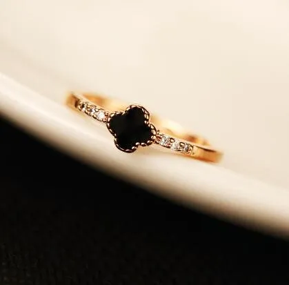 Fashion Korean Inlaid Zircon Ring Plated 18k Real Gold Simple Female Ring Fashion Classic Women Ring Valentine's Day Gift220s