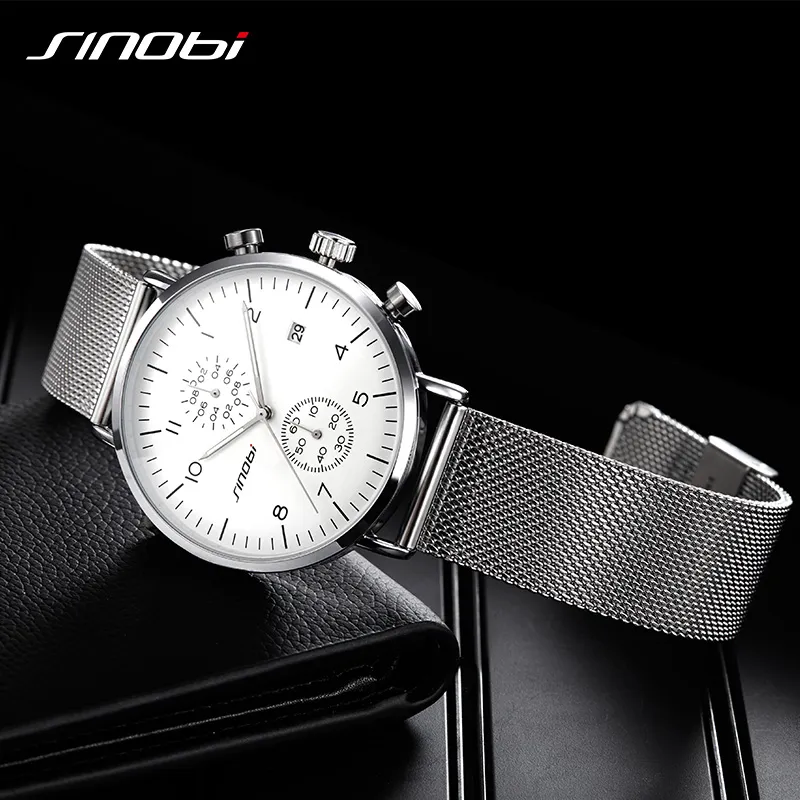 シノビの新しい男性は、男性のためのブランドビジネスウォッチを見るウルトラスリムなスタイルの腕時計日本ムーブメントウォッチ男性relogio masculino307q