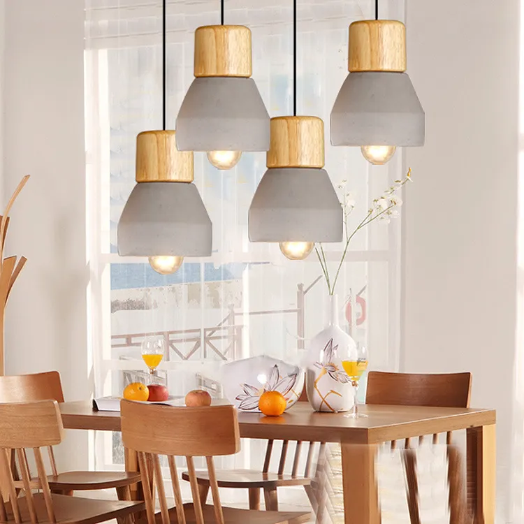 Lampy wiszące loft Lampy przemysłowe żyrandole LED Lekkie cement drewniany sztuka mnóstwo pułap żyrandol2470