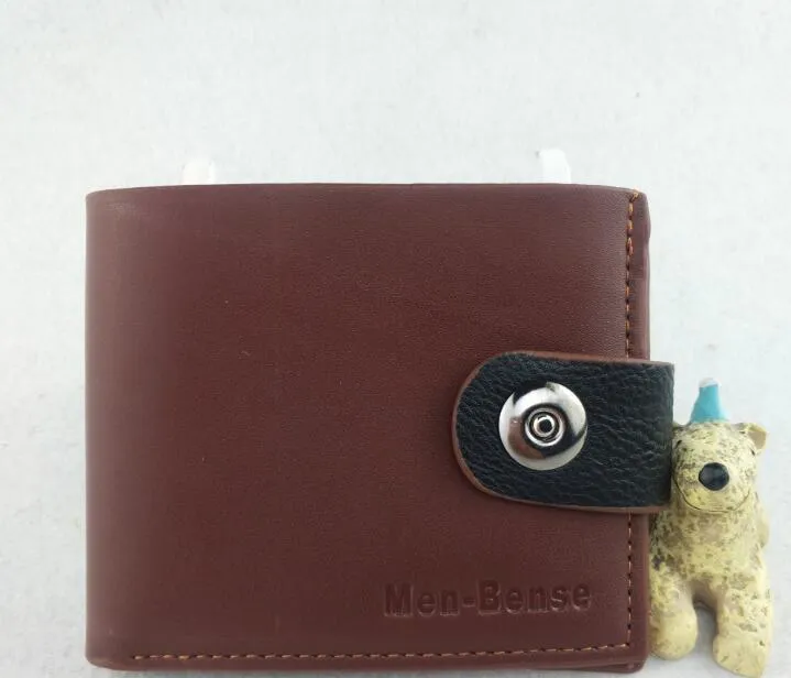 10 -st portet Men PU Twee opvouwbare Vintage Leather Hasp Small Wallet Coin Pocket Pases Card Holder 