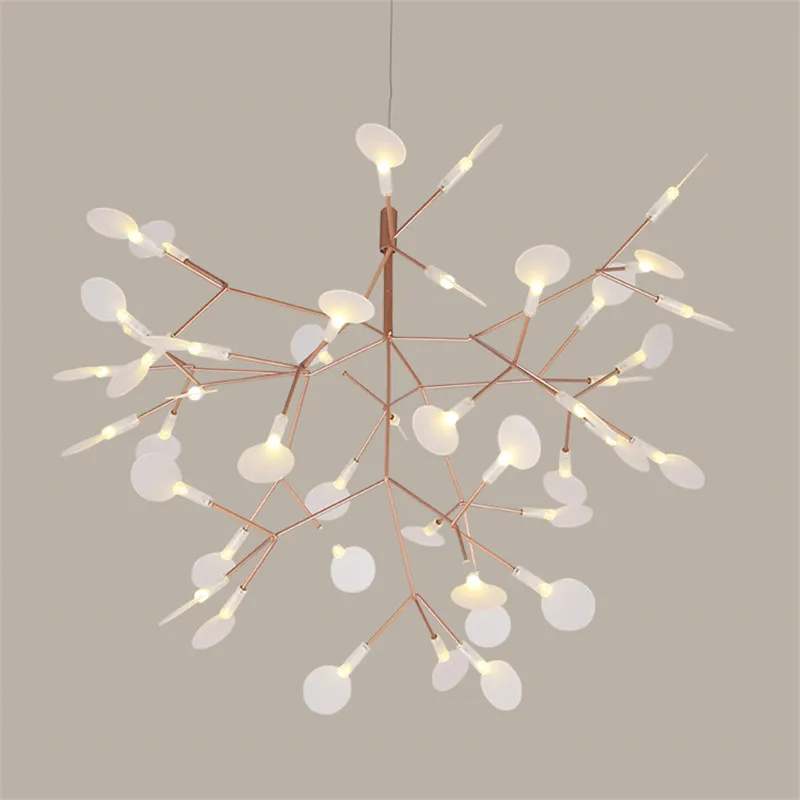 Modern Heracleum Tree Leaf Pendant Light LED Lamp Suspension Lamps Living Room Art Bar Iron Restaurant Home Lighting AL12222v