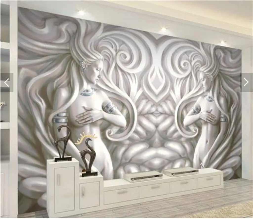 3d tapet europeisk präglad dubbel sexig skönhet vardagsrum sovrum kitchenbackground vägg dekoration målning väggmålning tapeter219n