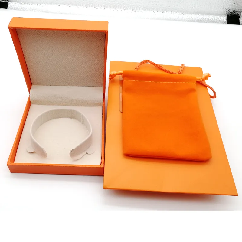 Ny ankomst mode orange färg h armband original orange lådväskor smycken presentförpackning att välja295a