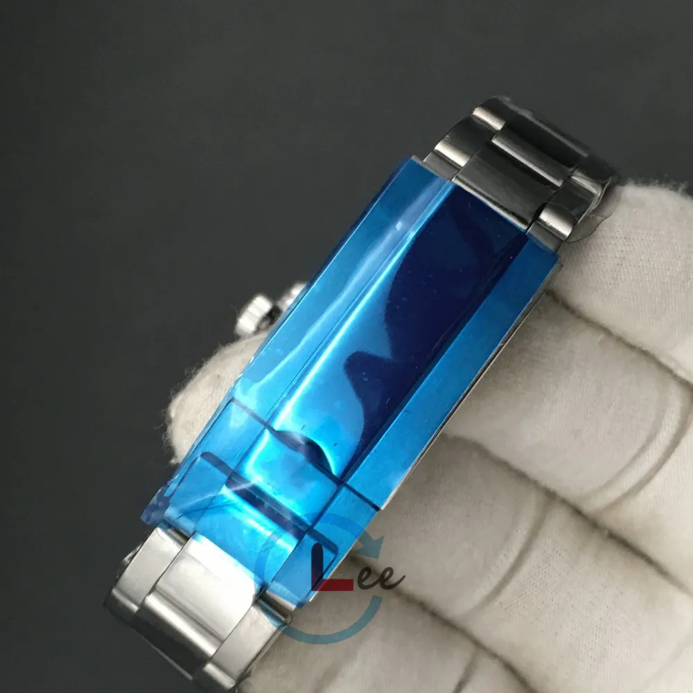 Haute qualité sous-montres hommes saphir noir bleu diamants lunette en acier inoxydable 40mm automatique mécanique montre-bracelet gift286O
