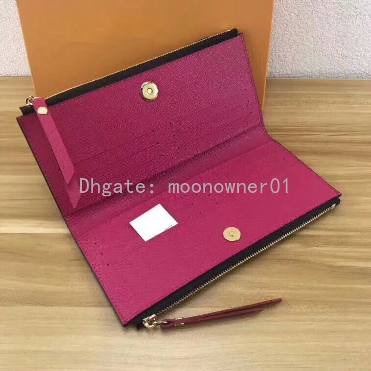 Ganze klassische Damen Long Wallet für Frauen Multicolor Designer Coin Tasche Kartenhalter Paket Original Damen Reißverschluss Brieftasche PO280K
