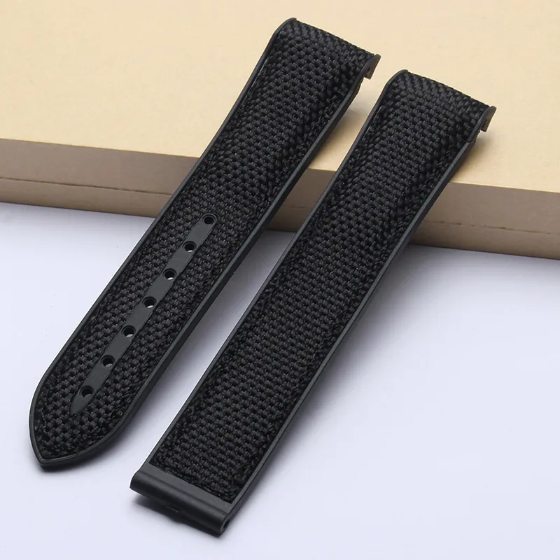 Men Orange Waterproof Diving Silicone Rubber Suture Black Watch Band Strap with Stainless Steel Buckle for Omega Planet-Ocean 22mm279V