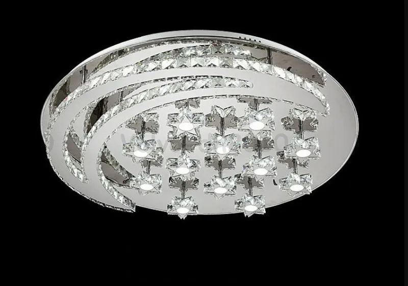 Plafonnier LED cristal au design moderne, luminaire d'intérieur avec étoiles de lune, luminaire de plafond, idéal pour un salon, une chambre à coucher ou une maison, LL212w