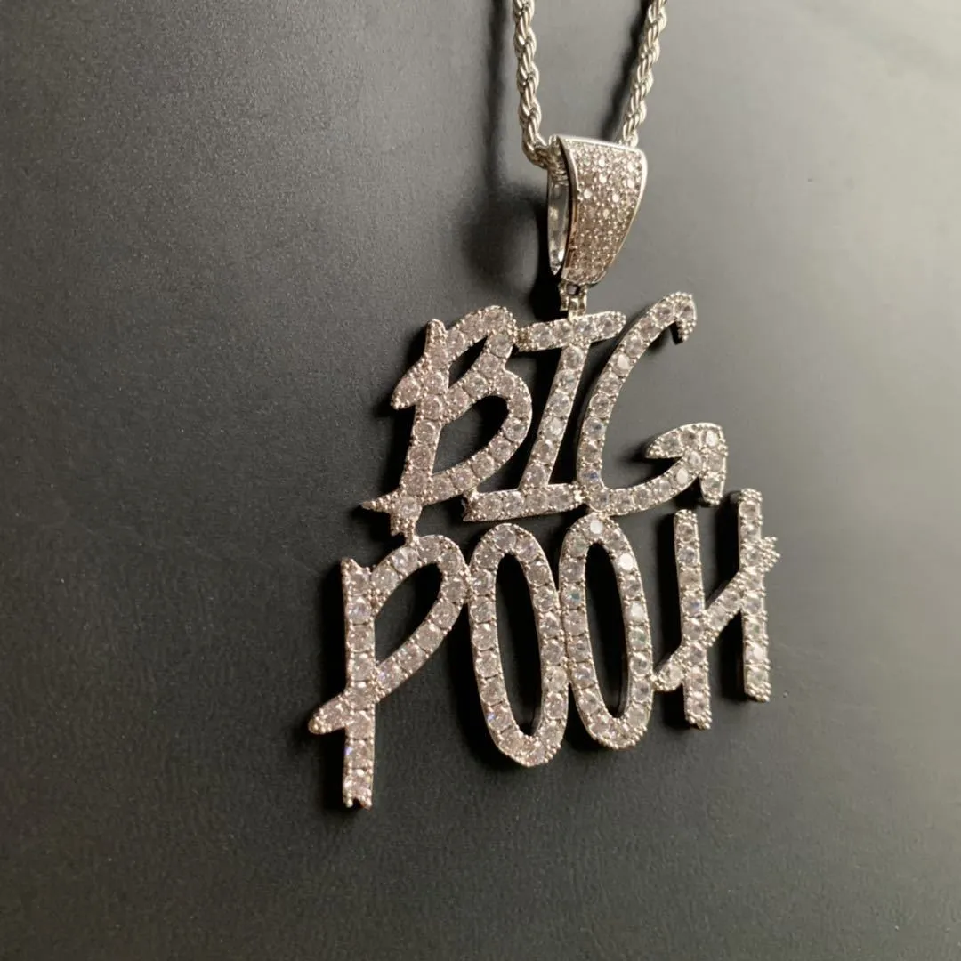 Nombre personalizado Número Iniciales Letras Nombre Collar Cadena Collares pendientes para hombres Mujeres Oro Plata Cubic Zircon Hip Hop Rock Jewe299p