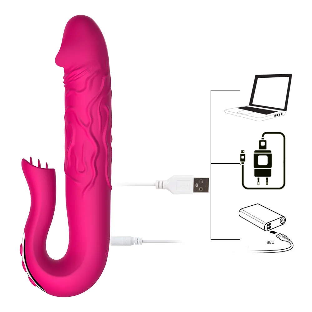 Olo dildo vibrator g-spot massage klitoris stimulator teleskopisk rotation av tunga slickar sucker vibrators sexleksaker för kvinnor y191228