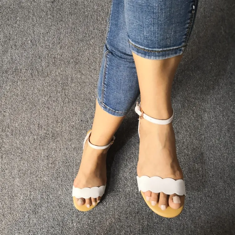 Rontic New Fashion Women Gladiator Sandals Comfort Flat med sandaler Öppna Toe Concise Beige Dress Skor Kvinnor US Plus Size 5-15