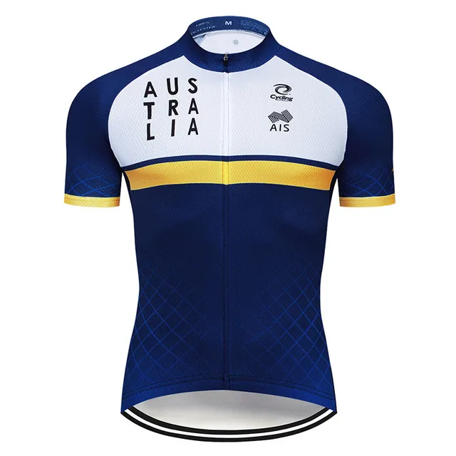 2022 Australien Pro Team Sommer Radfahren Jersey 9D Bib Set MTB Uniform Rot Fahrrad Kleidung Quick Dry Bike Wear Ropa ciclismo Gel Pa273Q