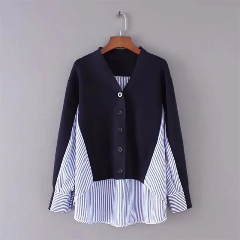 CHICEVER Otoño Suéter Femenino Para Mujeres Top Manga Larga Dobladillo Asimétrico Suelto Tamaño Grande Cardigans Suéteres Jumper Ropa Nuevo Y190830