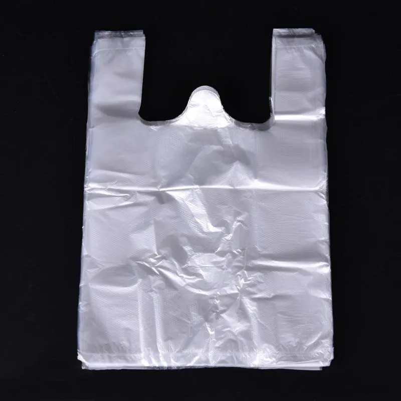 高品質のスーパーマーケットホワイトベストプラスチックキャリアショッピングハンドバッグパッケージバッグ282b