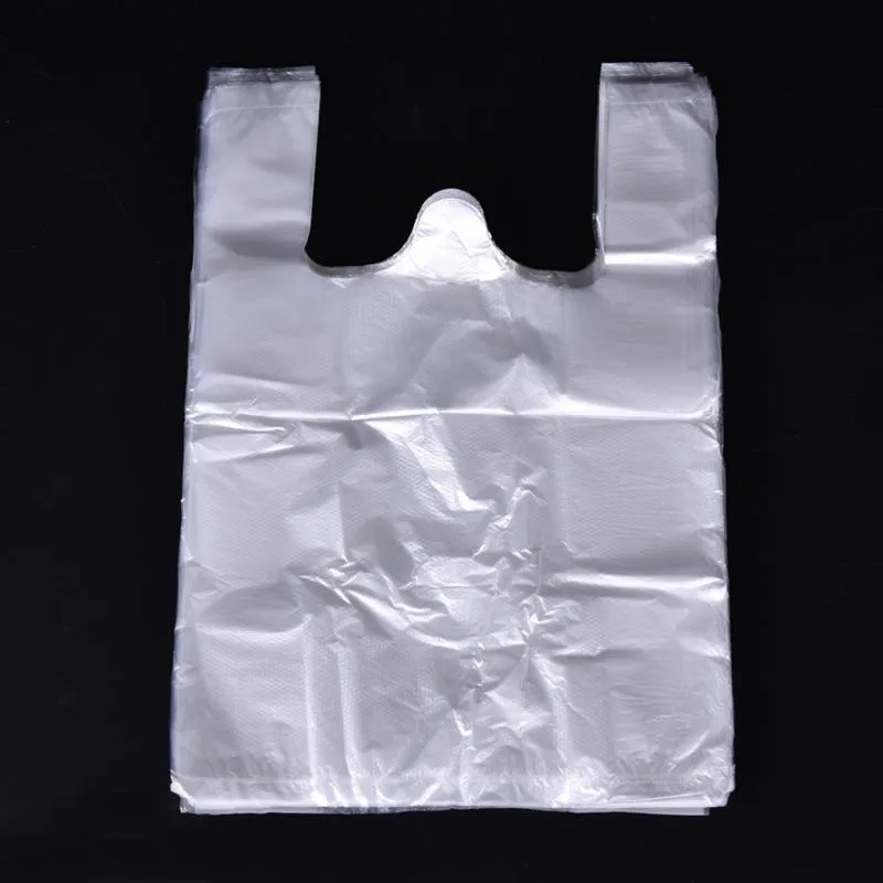 High Quality Supermarket White Vest Plastic Carrier Shopping Hand Bag Packaging Bags 297h