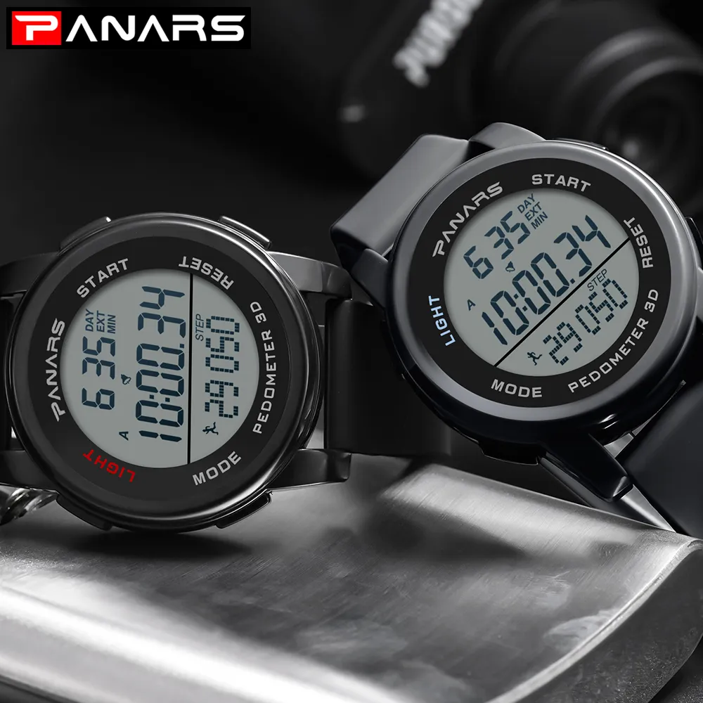 PANARS nouvelle mode montres Mans Sports de plein air lumineux numérique montre-bracelet chronomètre de plongée étanche LED antichoc 8108224V