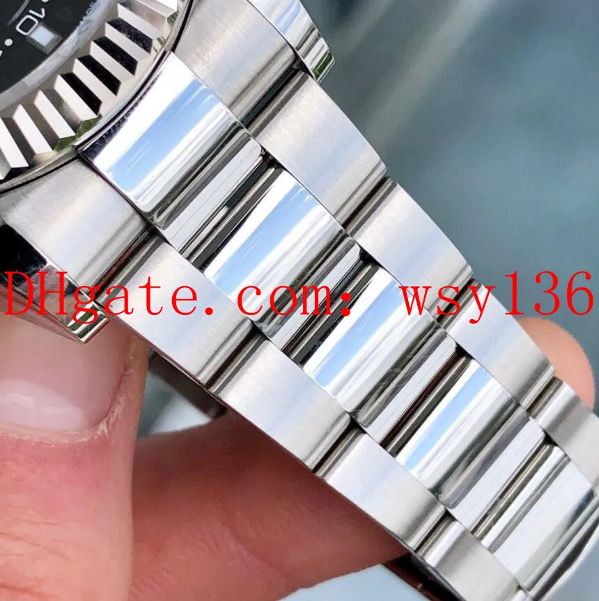 Fornecedor de fábrica Sky Dweller pulseira de aço 326934 mostrador preto 18k moldura canelada movimento automático relógio masculino relógios de pulso346g