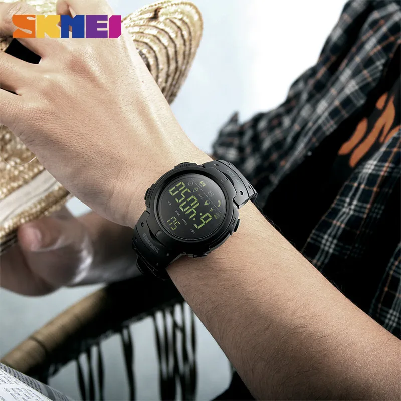 Reloj inteligente SKMEI a la moda para hombre, reloj despertador con calorías, relojes Bluetooth, reloj Digital inteligente resistente al agua 5Bar, reloj Masculino 13012364