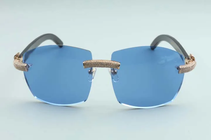 Fabryczne bezpośrednie duże ramy proste luksusowe okulary przeciwsłoneczne pełne szklanki diamentów