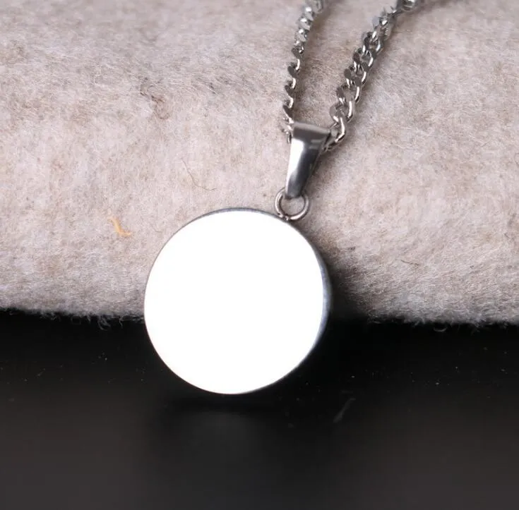 Brand Designer Round Coin Pendant Necklace Fashion Circle Stainless Steel Silver Gold Hip Hop Rock Necklaces Jewelry for Men 60cm 257S