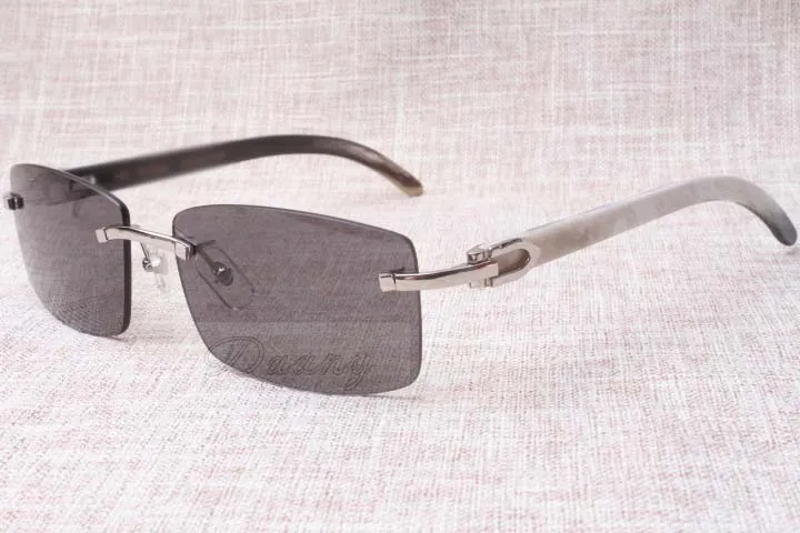 フレーミングレスサングラスメガネ3524012ナチュラルミックスオックスホーン男性と女性のサングラスメガネ眼鏡56-18-140M2393