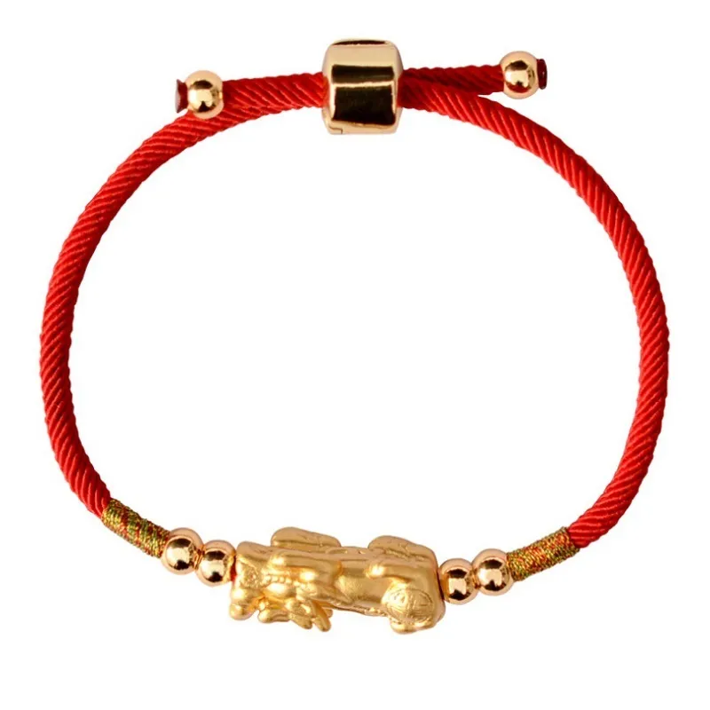 Bracelet à corde rouge de nœud dragon à la main chinois à la mode