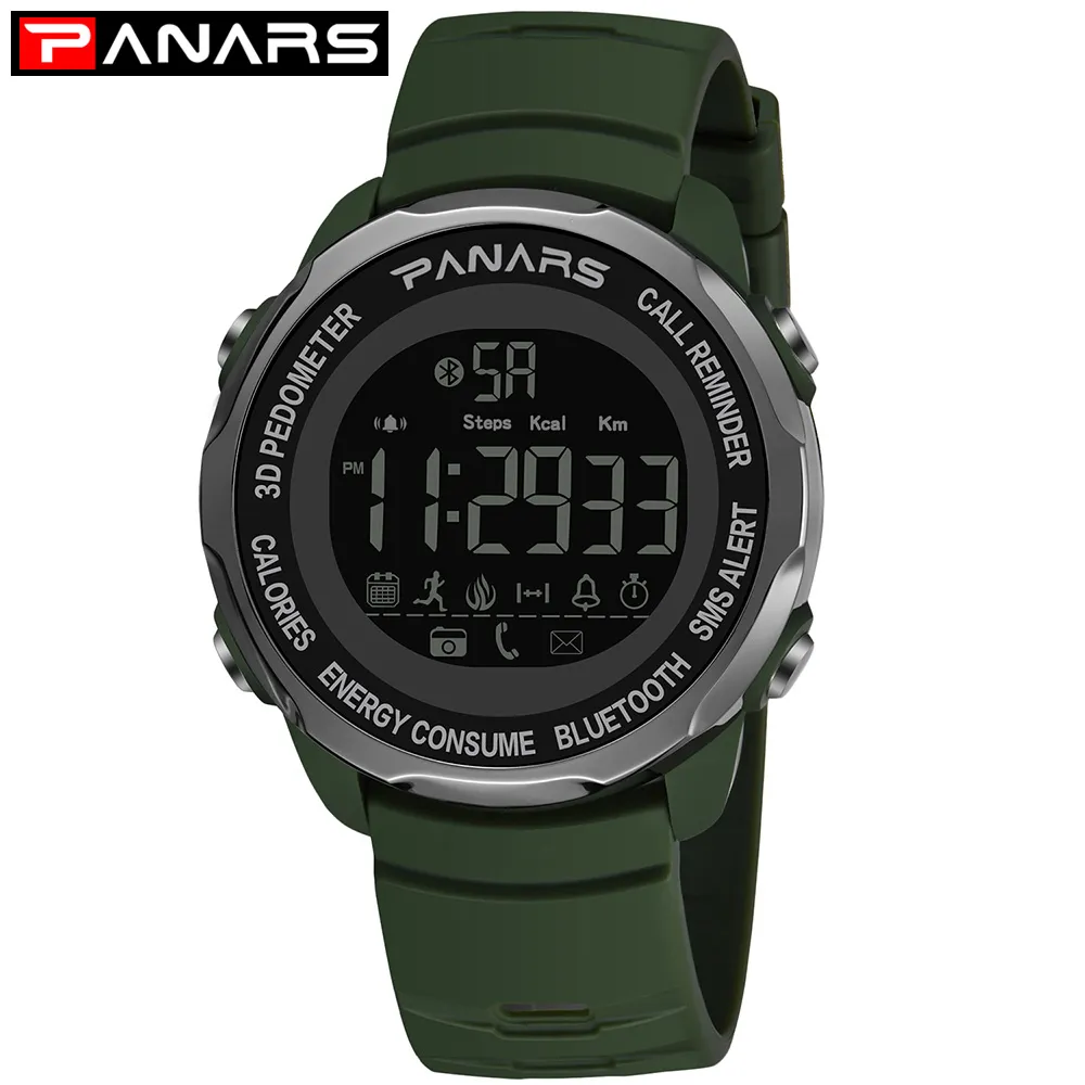 PANARS Новое поступление модные умные спортивные часы мужские 3D шагомер наручные часы мужские водостойкие часы для дайвинга будильник 8115238e
