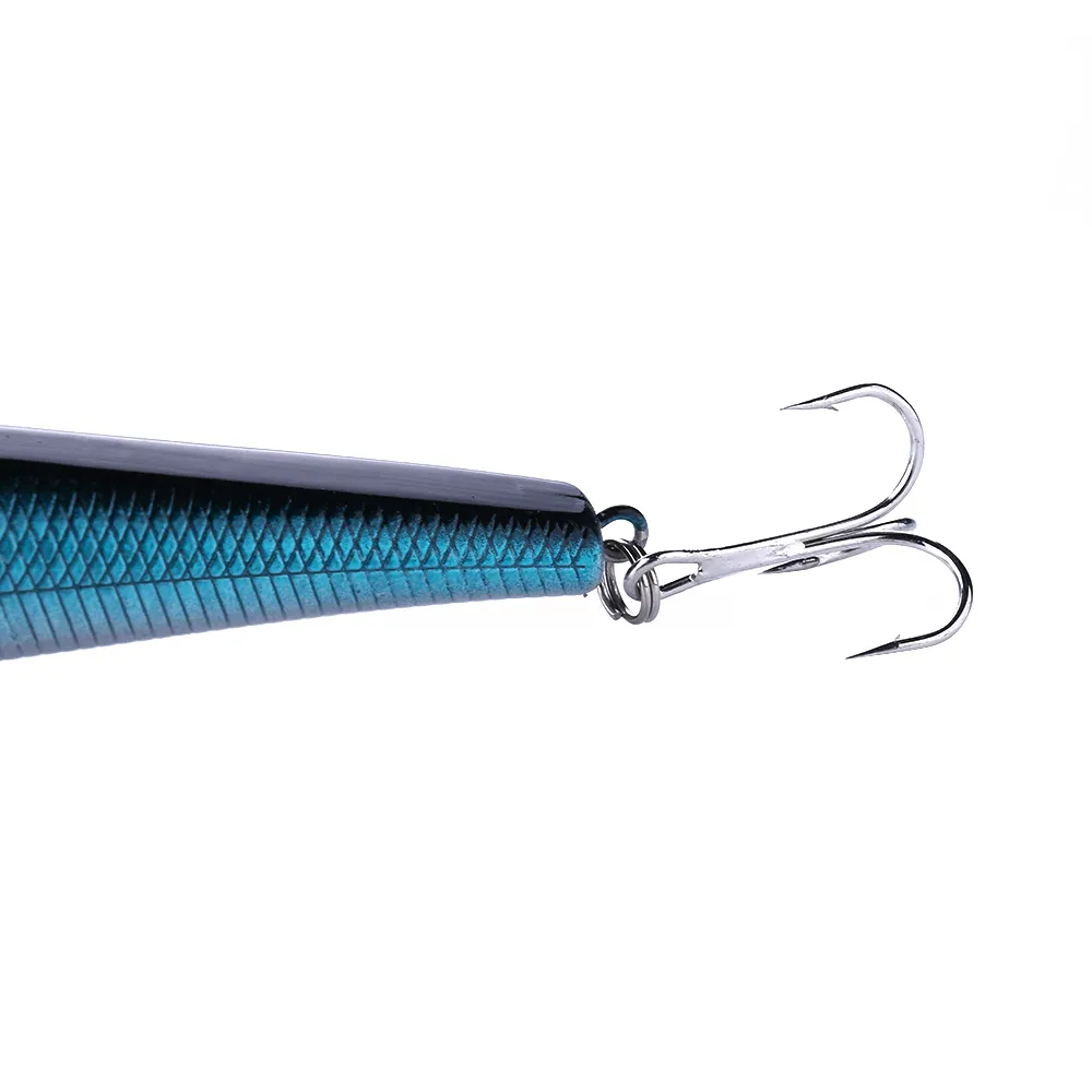 HENGJIA 80 pçs / lote 12 5 cm 14g Minnow plástico isca dura olhos 3D equipamento de pesca artificial com gancho agudos 4 # hook229D