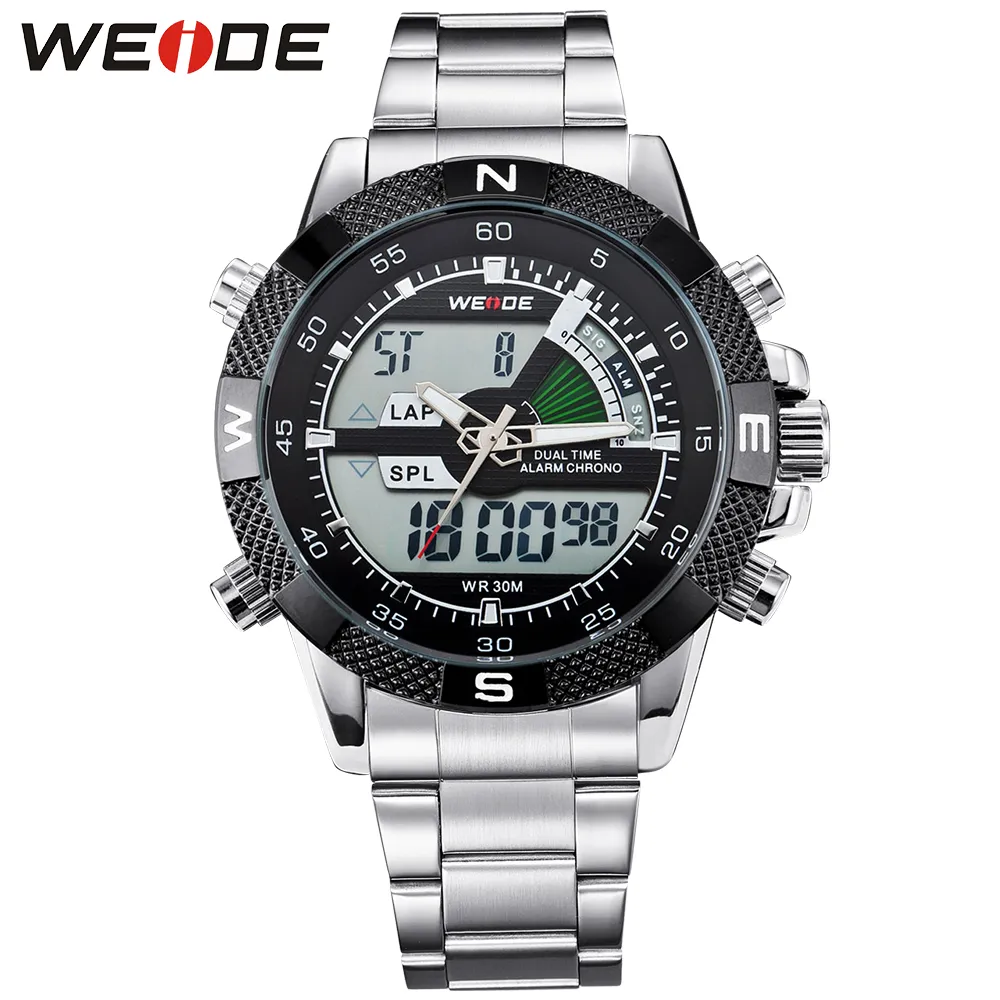 Weide Digital Display Mens Sport Hours Business Luxury Filitless inossidabile cinturino in quarzo Orologio da polso Renogio Masculino2855