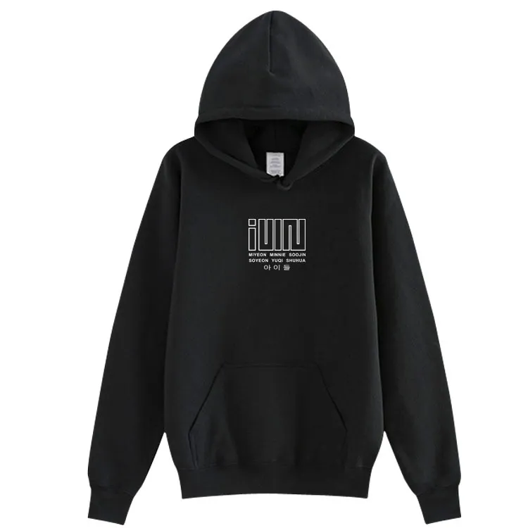 Unisex kpop gi-dle GIDLE album i made all member name printing pullover hoodies fleece/tunn lös mode sweatshirt T200407