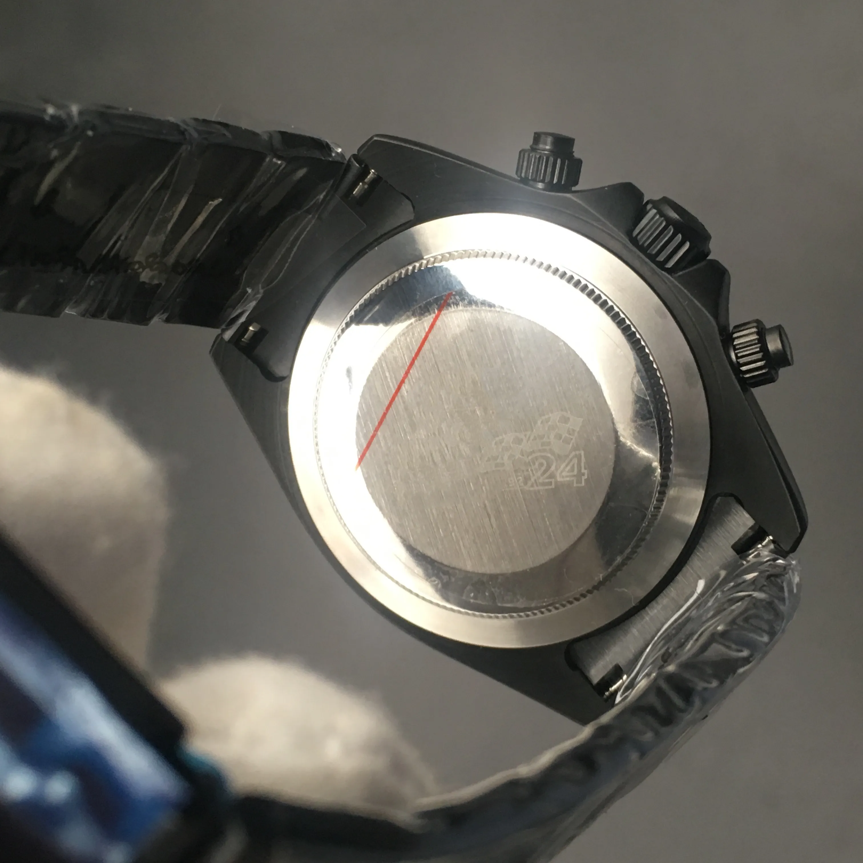 Orologio da uomo più nuovo quadrante nero in acciaio inossidabile con movimento al quarzo giapponese Chronogragh in PVD nero regalo 40mm301d
