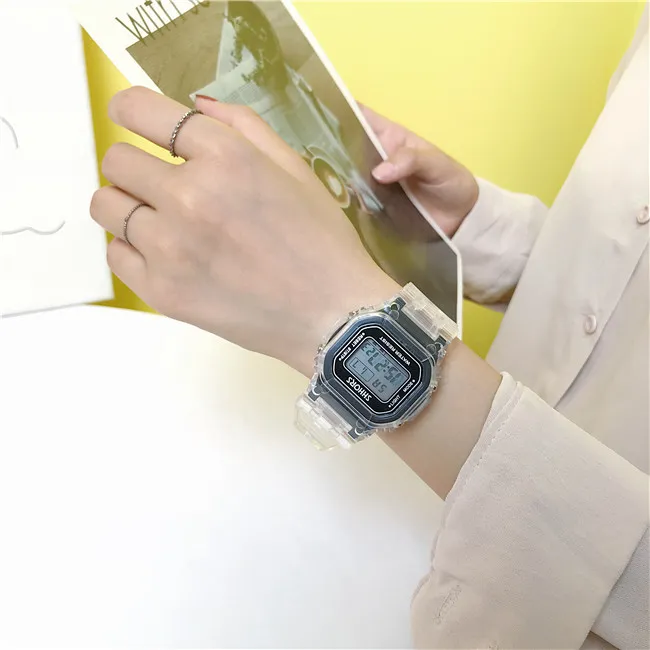 Mode Männer Frauen Uhren Gold Casual Transparent Digitale Sport Uhr Liebhaber Geschenk Uhr Wasserdicht Kinder kinder Wrist1749