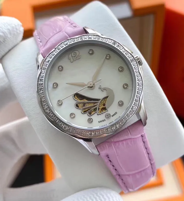 Nouvelle montre mécanique pour femme mouvement mécanique automatique verre saphir miroir bracelet en cuir de veau bracelet en céramique diamètre 32mm311s