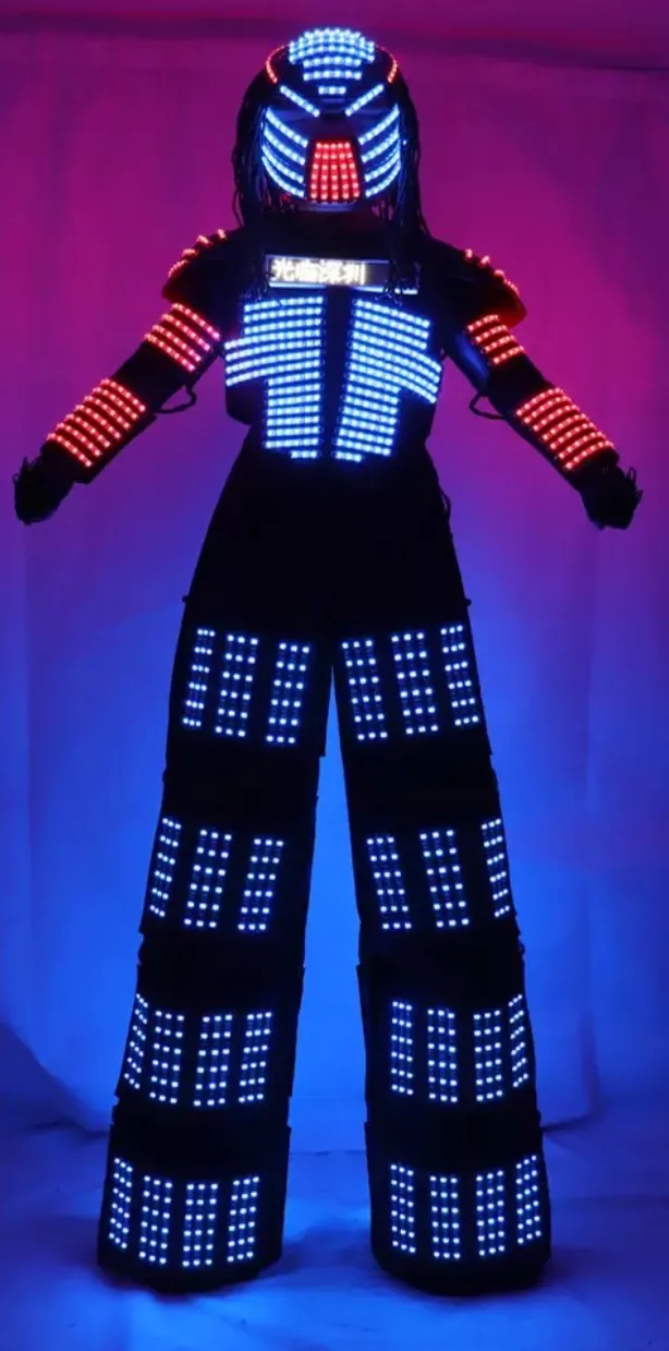 Робот светодиодный ходули ходок светодиодный свет костюм робота одежда событие kryoman костюм светодиодный disfraz de robot283U
