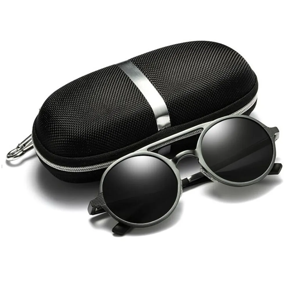 MUSELIFE marca de alumínio magnésio polarizado óculos de sol óculos de sol masculino redondo condução punk sombra oculus masculino y2212o