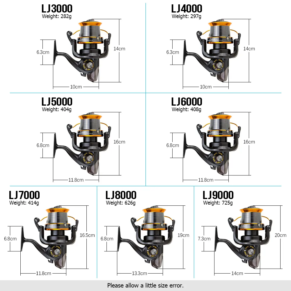 121bb 13BallベアリングLeftright交換可能なLJ9000スーパービッグシーフィッシングホイールメタルスピニングリール高速41112658891