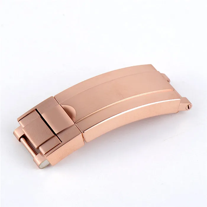 ST9 Glide Lock High Quality Watch Bands Rubber Buckle Clasp Rostfritt stål 16 9mm Gold Silver Rosegold för Submarine Watch Oyster296w