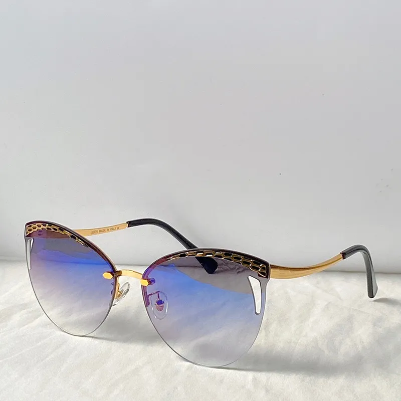 8225 Design zonnebrillen vrouwen populaire charmante katten oog vrouw modeblazen topkwaliteit UV -bescherming zonnebril met pakket297Z