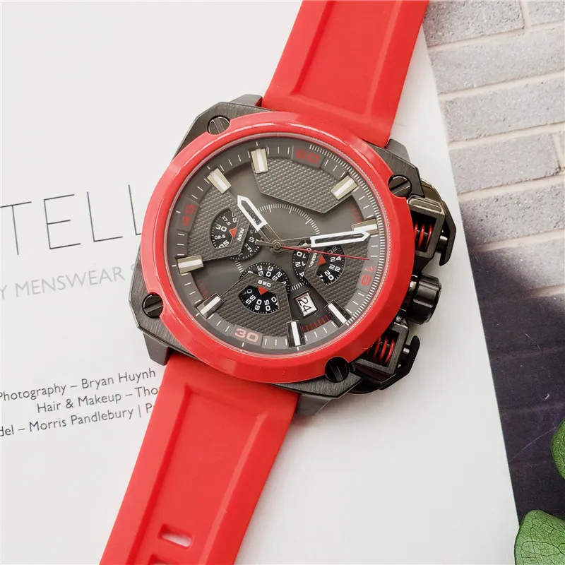 Мужские роскошные часы с кварцевым механизмом, часы с циферблатом, модное издание, силиконовый ремешок, мужские спортивные военные часы, дизайнерские часы Waterp225p