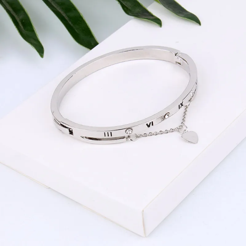 Hot Rose Gold Edelstahl Armbänder Armreifen Weibliche Herz Für Immer Liebe Marke Charme Armband für Frauen Berühmte Schmuck